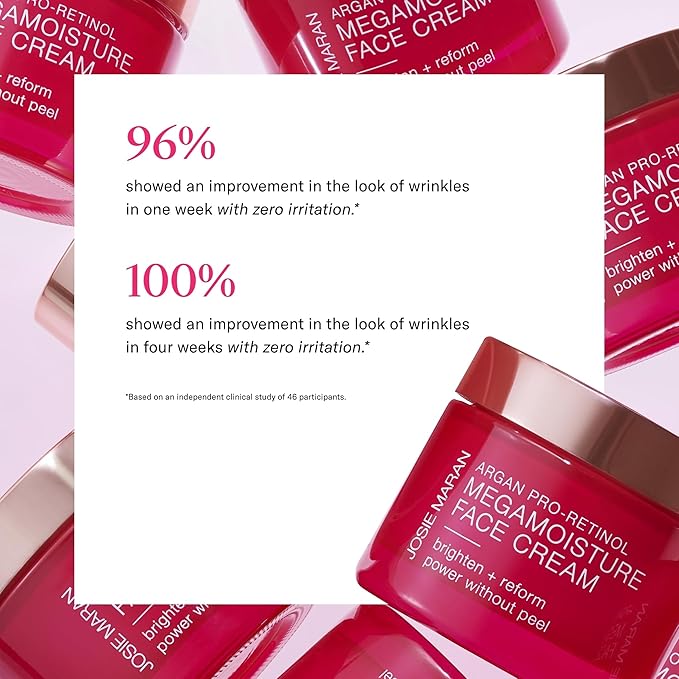 Josie Maran Pro-Retinol Face Cream - Anti Aging Retinol Cream with Pure Argan Oil & Aloe Juice - Delivers Intense Hydration for Plumper Skin & Reduces Wrinkles with Zero Irritation (1.69 oz)