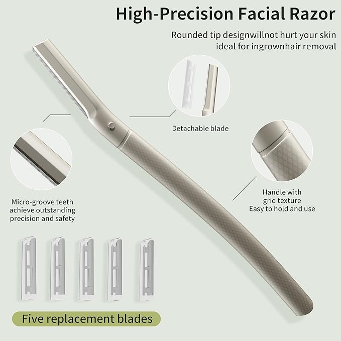 Eyebrow Trimmer Kit Scissors Tweezers Razor Facial Shaver Grooming Set with Mirror Travel Cases