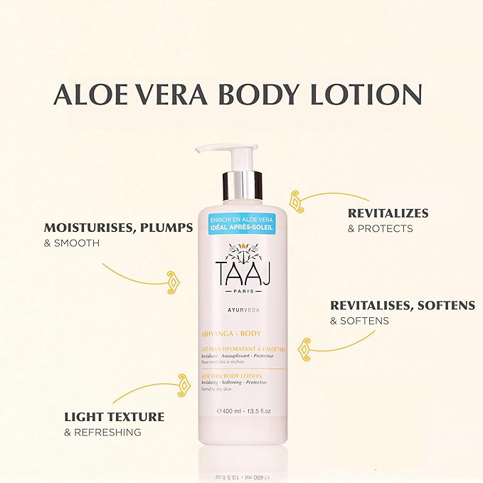| Refreshing Body Milk with Aloe Vera – Soothes, Hydrates & Revitalizes | Regenerating, Softening & Protective Actives | Non-Greasy Finish |Ayurvedic Skincare | 97% natural & Vegan | 13.5 fl oz