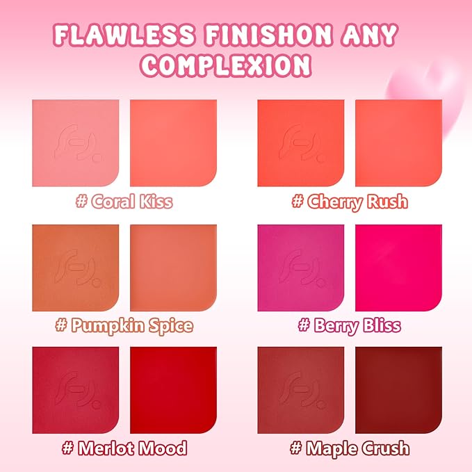 Blush Palette Duo – Cream & Powder Blush Set in Orange Brown, Long-Wearing & Moisturizing, Easy to Blend, Radiant Coverage for Cheeks, Eyes & Lips, Magnetic Palette Compatible (2Pack,Pumpkin Spice)