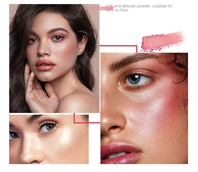 MAEPEOR Matte Face Blush 8 Colors Lightweight Natural Look Face Blush Long-Lasting and Highly Pigmented Powder Blush for Cheeks (Color 04)