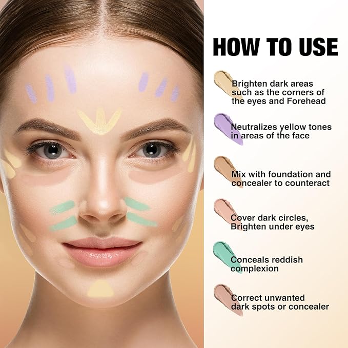 LANGMANNI Multi-Use Face Contour Stick,Highlighter & Concealer Stick, Combo Use For Correcting Color Balancing (#05+#06 Apricot+Natural)