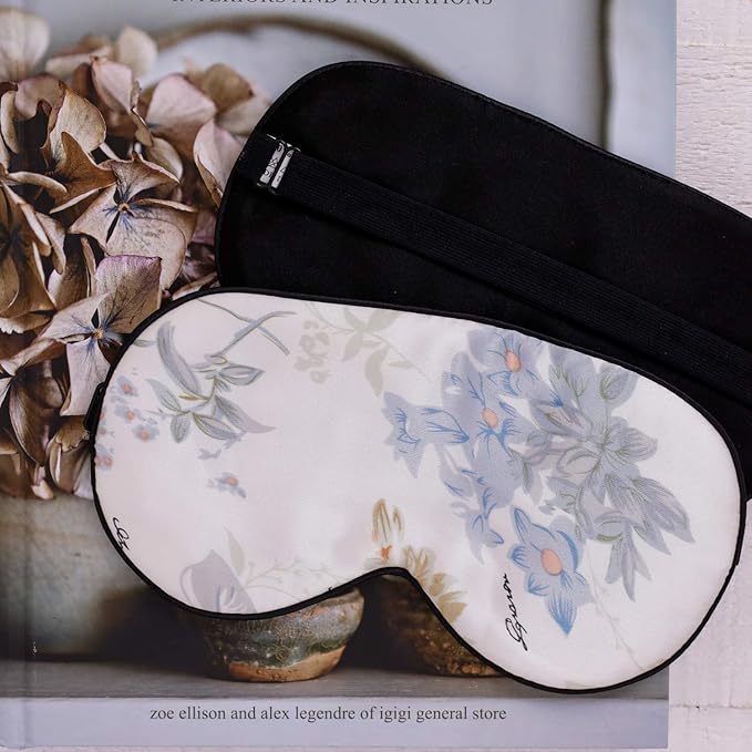 Feel 100% Pure Silk Eye Mask Sleep Eye Mask Eye Cover Eyeshade Sleeping Eye Mask Floral Colors (#30)