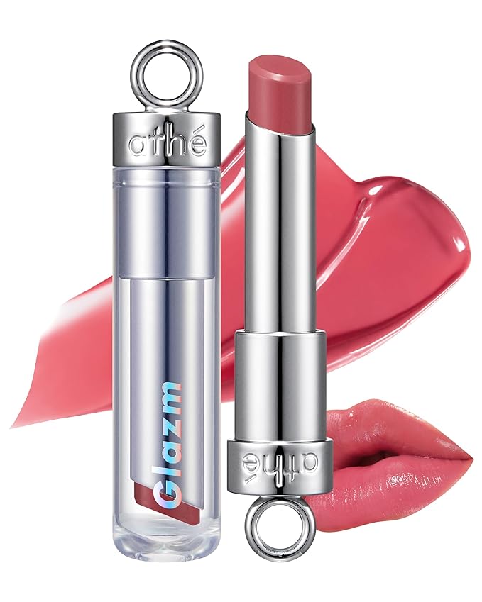 ATHE Glazm Lipbalm Stick - Vegan Glow Korean Lip Balm - Plumping, Volumizing & Highly Pigmented Lipstick - Soft Melting, Buildable Formula - Plant-Derived, Cruelty-Free, 0.12oz. (04 Individual)
