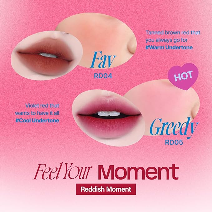 Lip&Cheek Blurry Pudding Pot | Reddish Moment - Fav | Makeup Blush, Buildable Lightweight, Multi-Use Soft Matte Finish | 5g