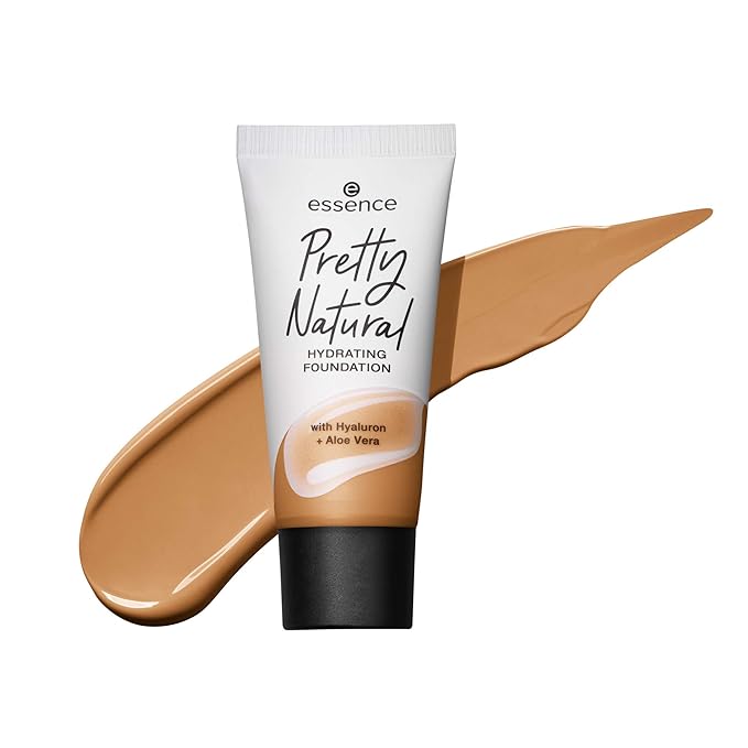 essence cosmetics Pretty Natural hydrating foundation 24h long lasting makeup 30ml (100 Warm Caramel)
