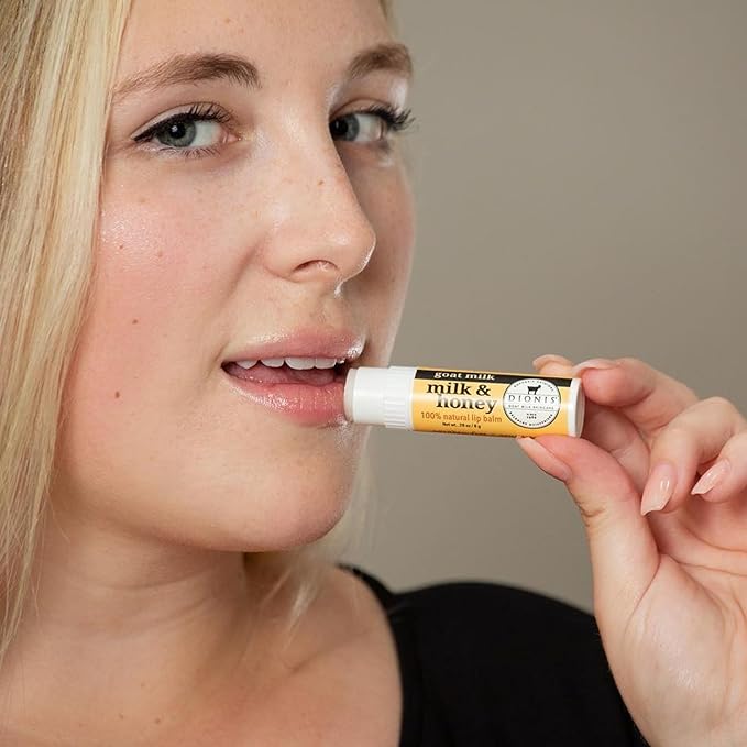 Dionis - Goat Milk Skincare Milk & Honey Scented Lip Balm - Set of 6 (0.28 oz) - Made in the USA - Cruelty-free and Paraben-free
