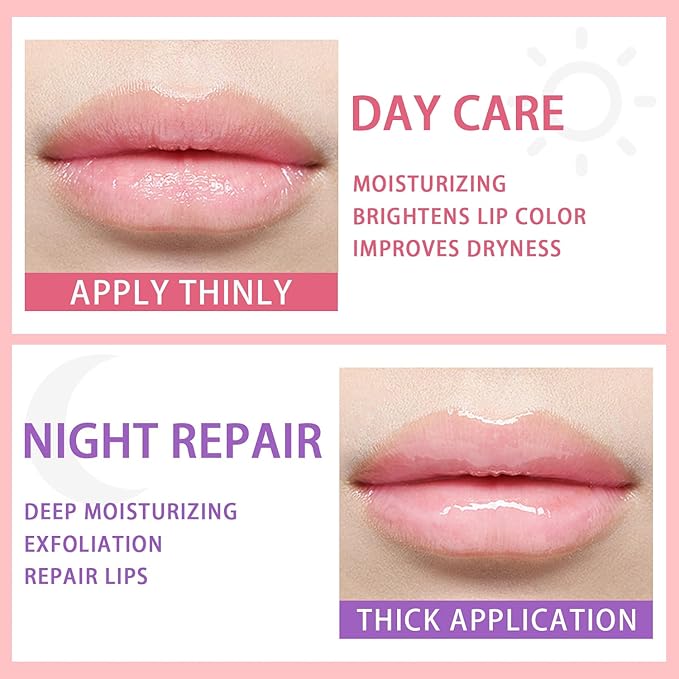 2 Pcs Lip Sleeping Mask, Lip Mask Overnight Hydrate Repair Sleeping Lip Mask, Moisturizing Lip Balm Lip Care Anti Dry Cracked Lip Cream, Lip Scrubs Exfoliator Reduce Lip Lines