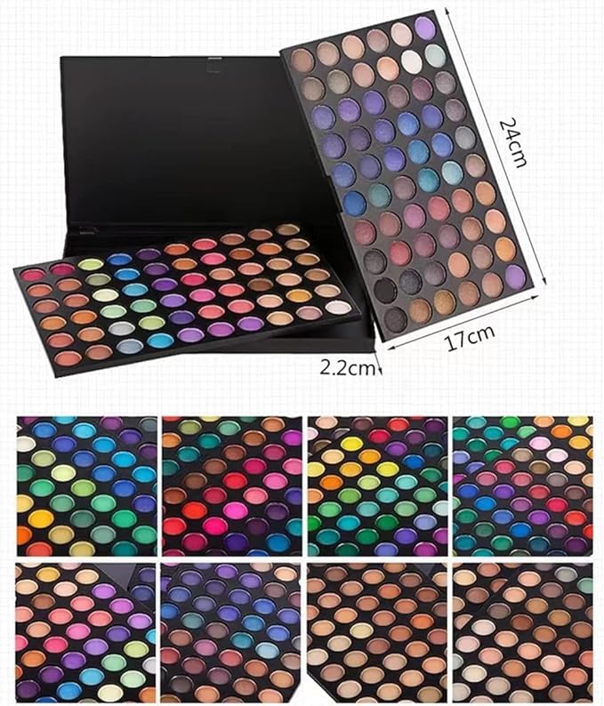 120 Colors Highly Pigmented Eye Makeup Palette,Spotlight Eyeshadow Palette Natural Colors Make Up Eye Shadows Long Lasting Waterproof Eye Shadow Cosmetics Gift Kit