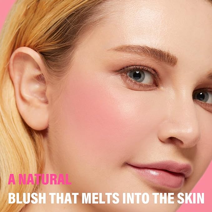 Boobeen Matte Blush Palette for Cheek, Pink Blush Cream, High Pigment Blush, Blendable Face Blusher for Confident Natural Makeup