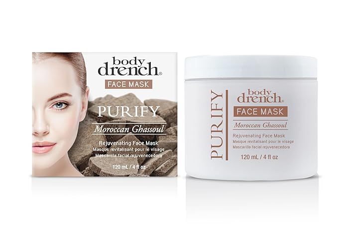 Body Drench Purify Moroccan Ghassoul Rejuvenating Face Mask, 4 oz