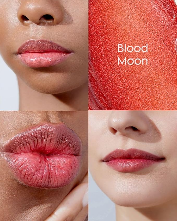 ieró Beauty Moonkissed Luminous PH Tinted Lip Balm w/Shea Butter & Vitamin E, Lip Care Moisturizer, Lip Plumper for Soft & Supple Lips, Paraben Free, Vegan, Sheer Red w/Copper-Red Shimmer
