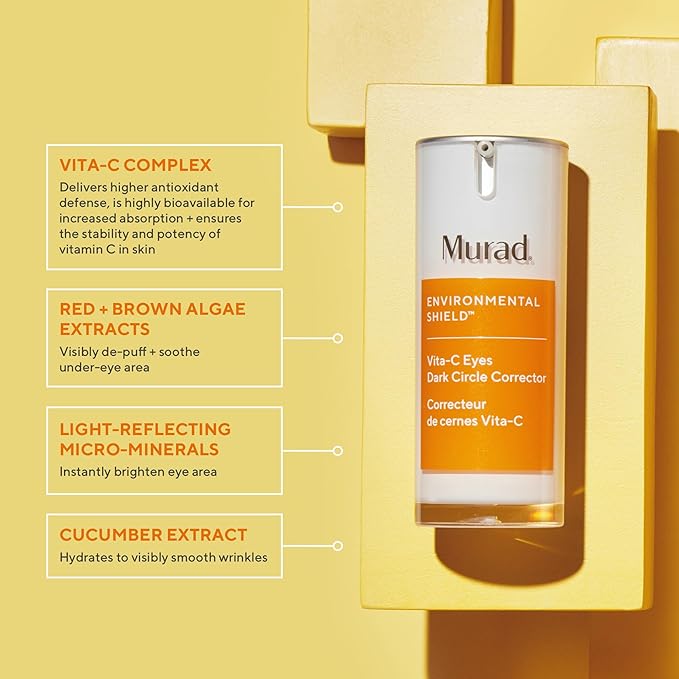 Murad Vita-C Eyes Dark Circle Corrector – Environmental Shield Vitamin C Brightening Serum – Anti-Aging Treatment for Puffiness and Wrinkles, 0.5 Fl Oz