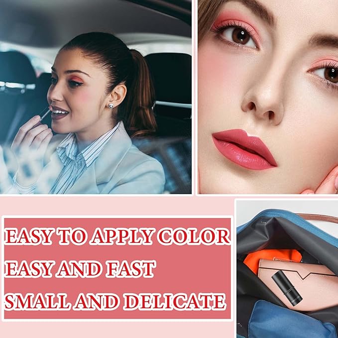 Cream Contour Blush Stick,Long Lasting Waterproof Blush Stick for Cheeks&Lips Multipurpose Face Highlighting Concealing Cream,Shimmer Contour Stick Makeup for Women（Pink）