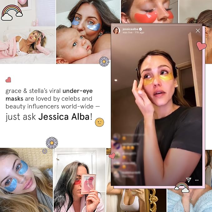 grace & stella Under Eye Patches (12 pairs) Eye Masks for Dark Circles and Puffiness - Birthday Gifts for Women, Bachelorette Party Favors, Bridesmaid Proposal Gifts, Self Care, Spa, Relaxation, Vegan