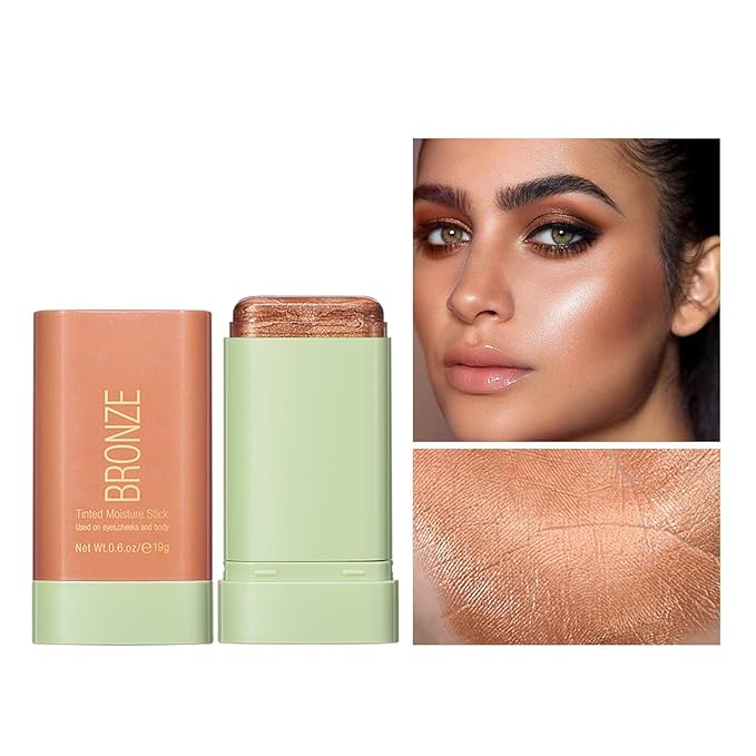 Blush Stick, Cream Blush Stick for Cheeks & Lips, Blendable Long-Lasting Multi-Use Contour Stick & Highlighter Makeup (RICH GLOW)