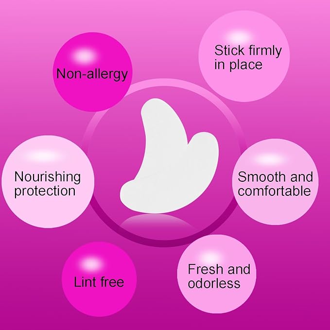 Adecco LLC 50 Pairs Eye Gel Pads, Eyelash Extension Under Eye Pads, Lint Free Lash Extension Under Eye Gel Patches for DIY False Eyelash Extension Makeup Supplies, Eye Mask Beauty Tool