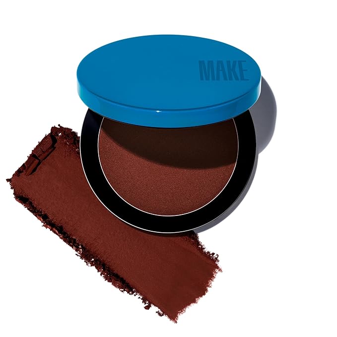 MAKE Beauty Skin Mimetic Microsuede Bronzer Powder - Matte Bronzing Powder Contour, Buildable Formula, Non Comedogenic, Long Lasting Color. Shade - Stellar for Deep Skin
