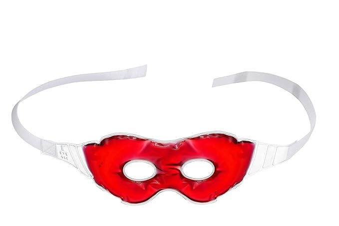 Gel Eye Mask for Puffiness and Dark Circles - Cooling Eye Masks for After Surgery and Headache/Stress Relief - Multiple Colors Available - Red