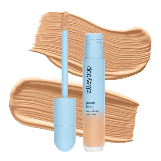 Alleyoop Game Face Concealer Makeup, Lightweight to Medium Buildable Coverage Under Eye Concealer, For Blemishes, Crease-proof and Hydrating with Aloe Stem Cell, Smooth Second Skin Finish - Go-Getter