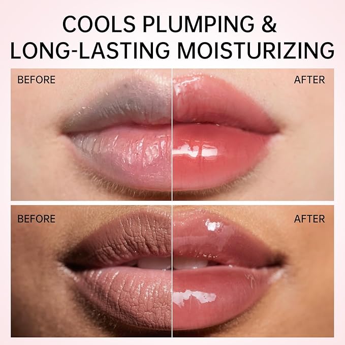 Catkin Lip Plumper Gloss, Tinted Lip Serum with Hyaluronic Acid & Jojoba Oil, Non-sticky Volumizing Hydrating Formula for a High Shine Maximum 3D Look, Plump & Soft Lips 0.12 Fl Oz - C08 Fire Opal