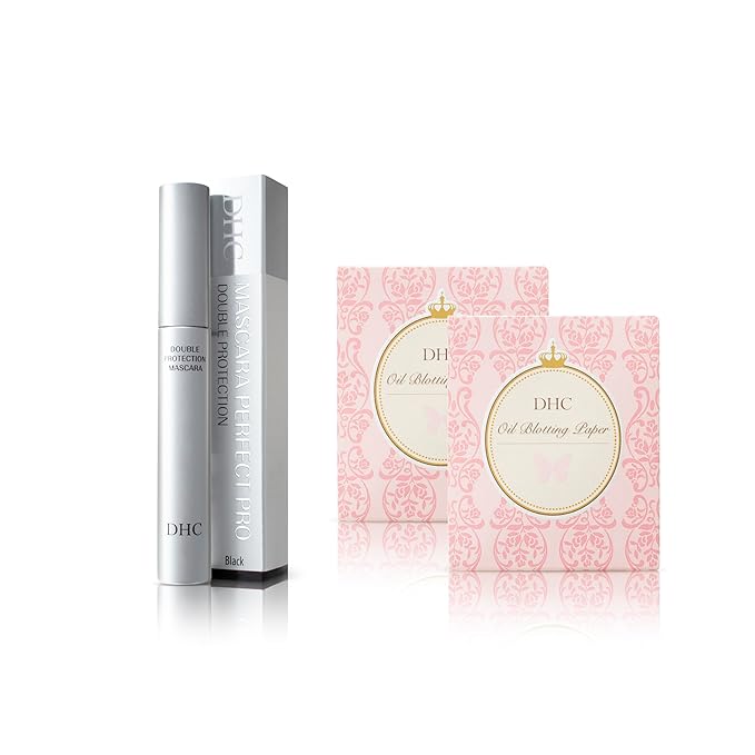 DHC Mascara Perfect Pro Double Protection 0.17 oz. Net wt. and Blotting Paper 2 pack (100 sheets x 2)