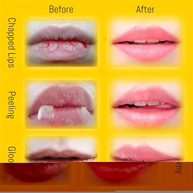 4PCS Lip Balm Honey Pot, Honey Pot Lip Balm for Dry Cracked Lips, Strawberry Lip Balm Scrubs Exfoliator & Moisturizer, Hydrating Lip Balm Honey Pot with Wand, Lip Sleeping Mask (4pcs)