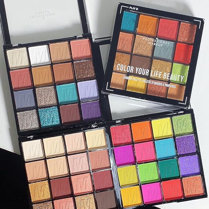 9 Colors Blue Champagne Gold Matte Shimmer Eyeshadow Palette for Eye Makeup,High Pigmented Silver Brown Eye Shadow Primers Powder Palet de sombras de ojos