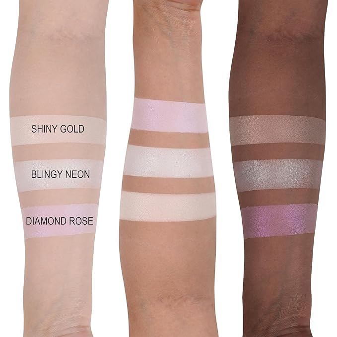 Face Highlighters Exquisite 3D Texture Luminizers Palette, Shiny Holographic Contour Makeup Illuminator Highly Pigment for Body Cheek Eyebrow Nose Chin Lip Glossy Shimmer Contouring Palette