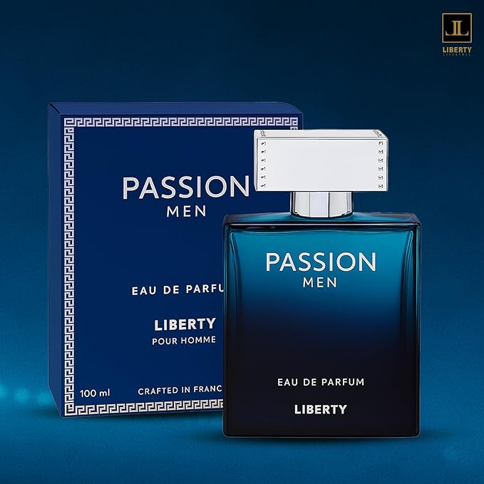 Liberty Luxury Passion Eau De Parfum for Men, Long Lasting Bold Spicy Scent Designed in France, Masculine Cologne That Draws Compliments, Perfume for men, men's fragrances,Gift for Men 100ml 3.4Oz
