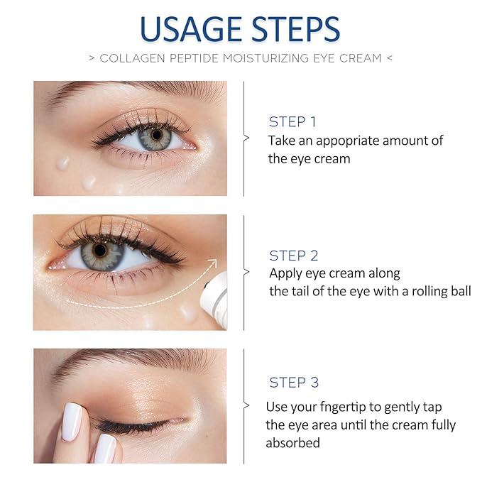 Ceramide Under Eye Cream, Hydrating Eye Cream, Eye Wrinkle Cream With Massage Head, Eye Cream Anti Aging, Dark Circle Eye Cream For Women & Men, eye moisturizer For All Skin Type