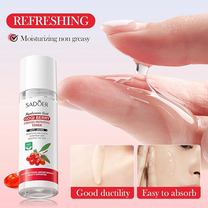 Goji Berry Skincare Sets, 6 In 1 Complete Facial Care Kit Antioxidant, Anti Aging Skin Care Set For Tighten, Lift & Reduce Wrinkles, Goji Berries Face Care Set For Women, Beauty Gift Set For Girls