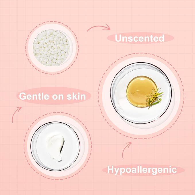 1lb Wax Beads for Hair Removal - Unscented Hard Wax Beads Refill for Professional Full Body Waxing - Ideal for Facial, Brazilian Bikini, Legs, and Underarms at Home for Women and Men (White)