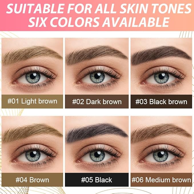 evpct 1Pcs Black Magic Microblading Dual-Ended Eyebrow Contouring Pen Brow Pencil, with 4 Brush Micro-Fork-Tips Applicator and Precise Brush-Tip, Hair Like Strokes, with Dual-ended Eyebrow Brush