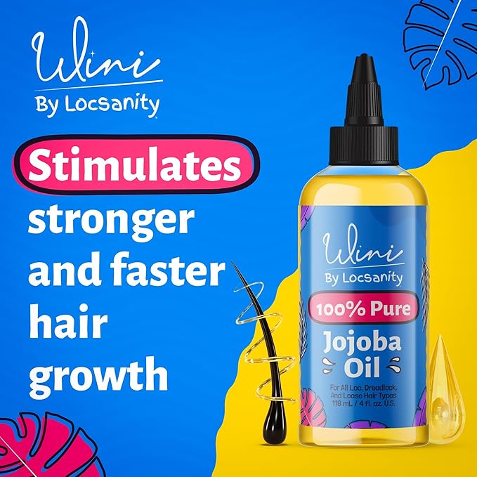 Locsanity Wini Pure 100% Cold Pressed Jojoba Oil for Hair and Body, 4 fl oz