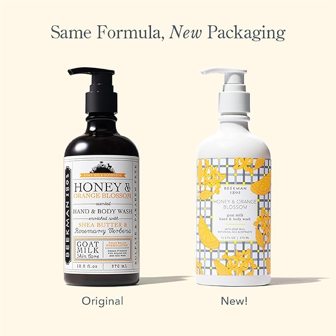 Beekman 1802 Goat Milk Body Lotion, Honey & Orange Blossom - Scented - 12.5 oz - Moisturizing with Shea Butter - for Sensitive Skin - Cruelty Free - Packaging May Vary - Pump Included, Ready for Use