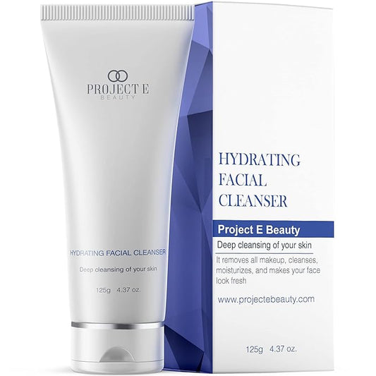 Project E Beauty Hydrating Facial Cleanser Gentle Cleansing | Removes Dirt, Oil & Makeup | Moisturizes & Hydrates | Brightens Complexion | Non-Foaming Formula | For All Skin Types | 125g