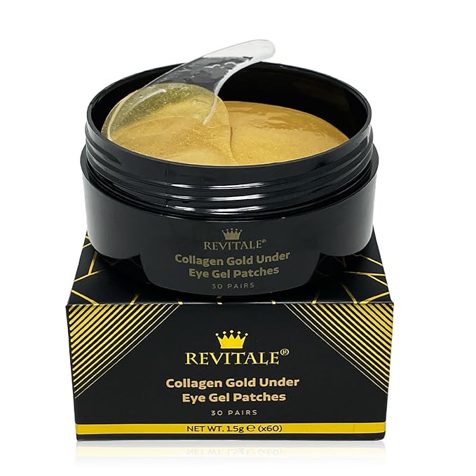 Gold under EYE Collagen Gel Mask, Nourishes, Firms & Hydrates, Puffy Eyes & Dark Circles, Hyaluronic Acid (30 Pairs - Jar)