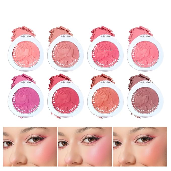 MAEPEOR Matte Face Blush 8 Colors Lightweight Natural Look Face Blush Long-Lasting and Highly Pigmented Powder Blush for Cheeks (Color 03)