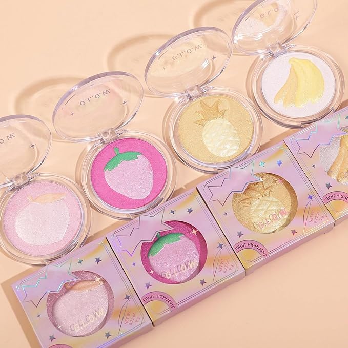 Highlighter Makeup Palette Face Highlighter Palette Glitter Highlighter Powder Palette Iluminadores de Maquillaje for Face Highlighters & Illuminator (Purple)