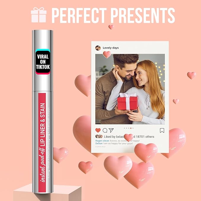 iMethod Lip Stain - Lip Liner Stain, Peel Off Lip Stain with Tweezer, Natural Long Lasting Lip Stain Peel Off, Waterproof, Easy to Use, Stay On All Day, Coffee