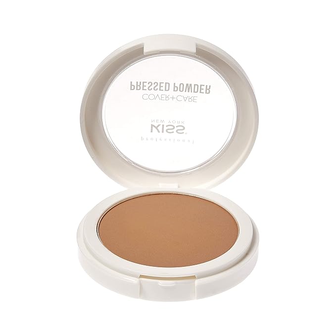KISS Cover and Care Acne Control Pressed Powder Shine Free Face Light Weight Makeup Setting Powder - APP335 (Cappuccino)