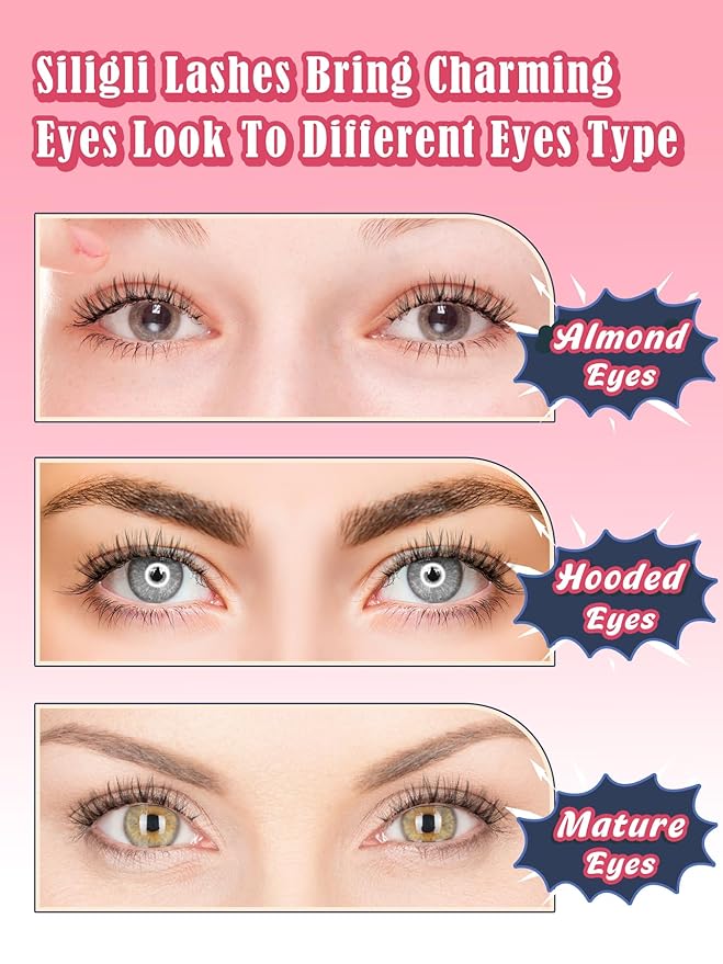 Cat Eyelashes Wispy False Eyelashes Natural 12mm Short Lashes with Thin Band Fake Eyelash 3D Volume Strip Lashes Siligli Eyelash Pack 7 Pair