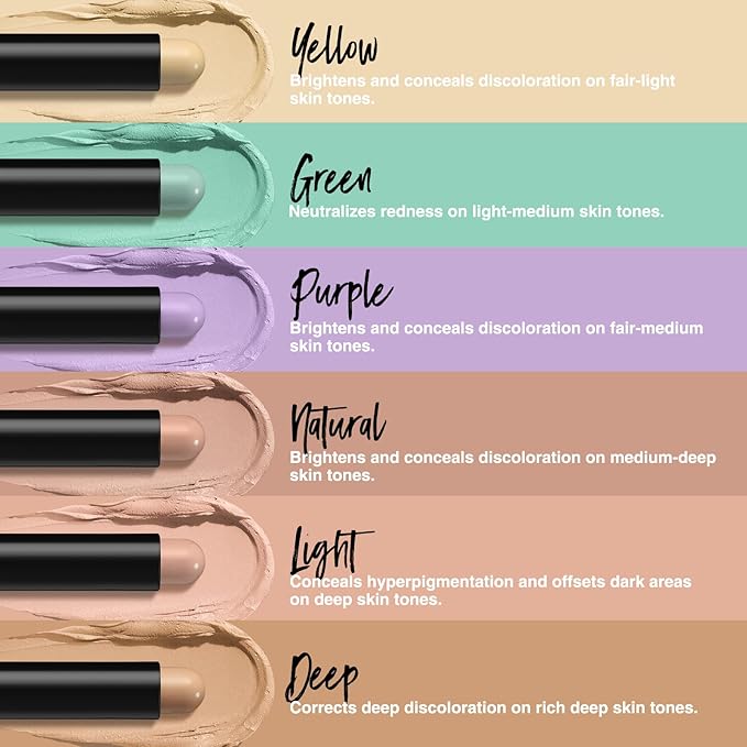 Jolilab 6 Color Contour Stick Concealer Stick Cream Palette Contour Multifunctional Contouring Makeup Kit for Face Highlighter Makeup Stick Set Long Lasting & Waterproof(6PCS Set, 1)