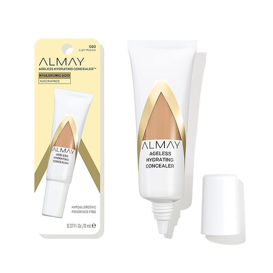 Almay Anti-Aging Concealer, Face Makeup with Hyaluronic Acid, Niacinamide, Vitamin C & E, Hypoallergenic, -Fragrance Free, 020 Light Medium, 0.37 Fl Oz (Pack of 1)