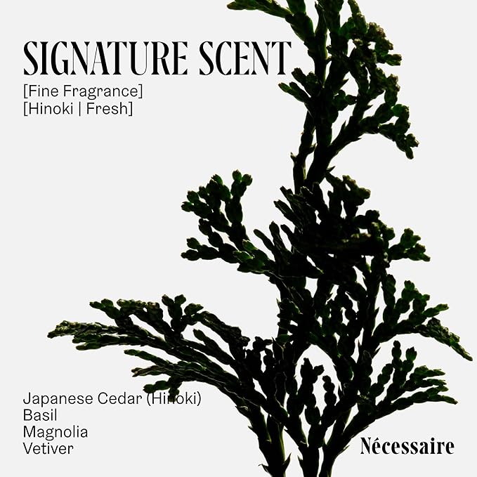Nécessaire The Body Lotion with Pump. Hinoki. Multi-Peptide Firming Lotion to Moisturize, Firm, Strengthen. 2.5% Niacinamide, Vitamin C/E + Omega 6/9. 450ml / 15.2 fl oz