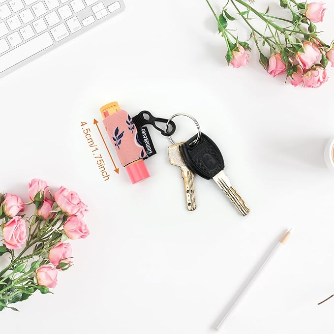 6 Pack Compact Clip-On Chapstick Holder Premium Release Clip Neoprene Sleeve Lip Balm with Clip Fits Most Standard Lip Balm (Colored Whale)