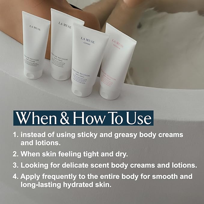 LA MUSE Perfume Body Lotion for Men(Deep Woody Amber) | Moisture Amber Body Lotion for Dry Skin, All Skin Types with Shea Butter | Non-Sticky & Non-Greasy, Fast Absorbing for Daily Use | 10.14 fl oz