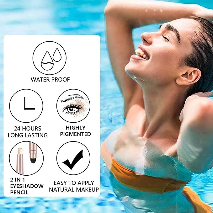 Eyeshadow Stick Rose Gold, Cream Shimmer Eyeshadow Pencil Makeup, High Pigment Long Lasting Waterproof Eye Shadow Pen, Hypoallergenic Eye Highlighter Stick Create Multi-Dimensional Eyes Look 05#