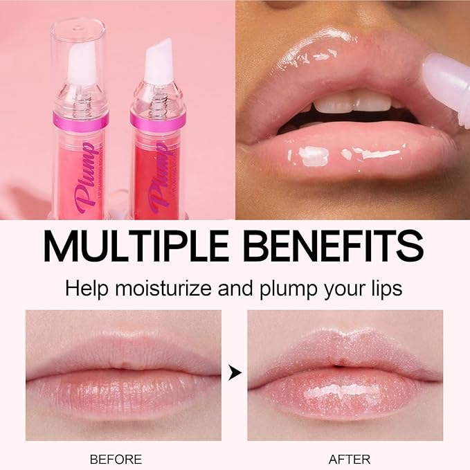 Lip Plumper Gloss,Natural Spicy Lip Plumping Booster Moisturizing Hydrating Lip Plumping Oil and Lip Care Serum for Women Girls(#5)